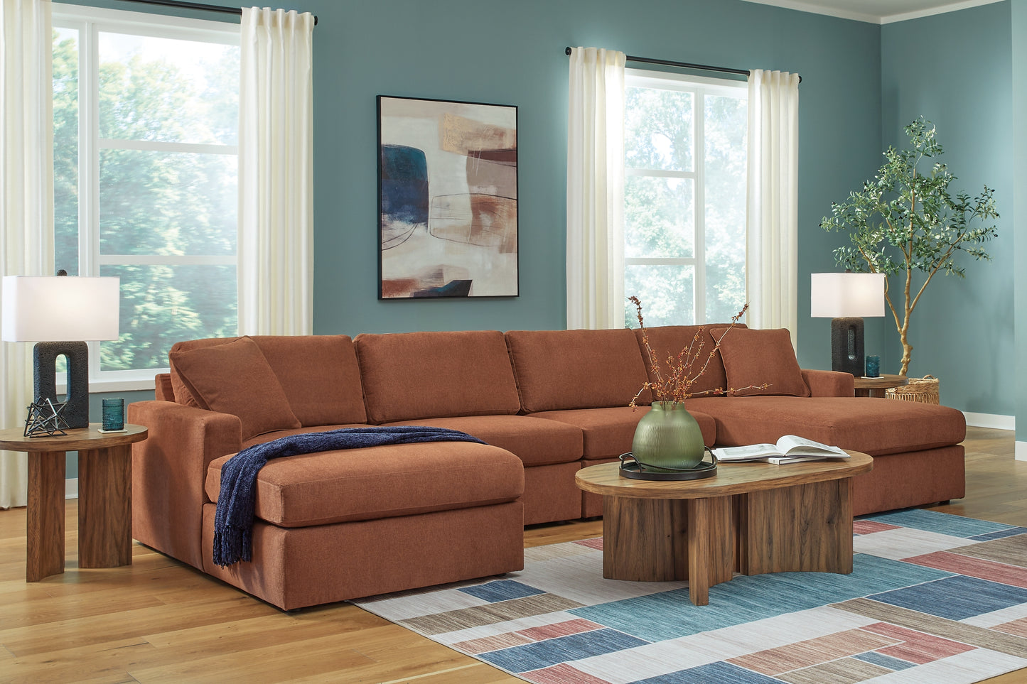 Seccional de chaise longue doble de 4 piezas Modmax