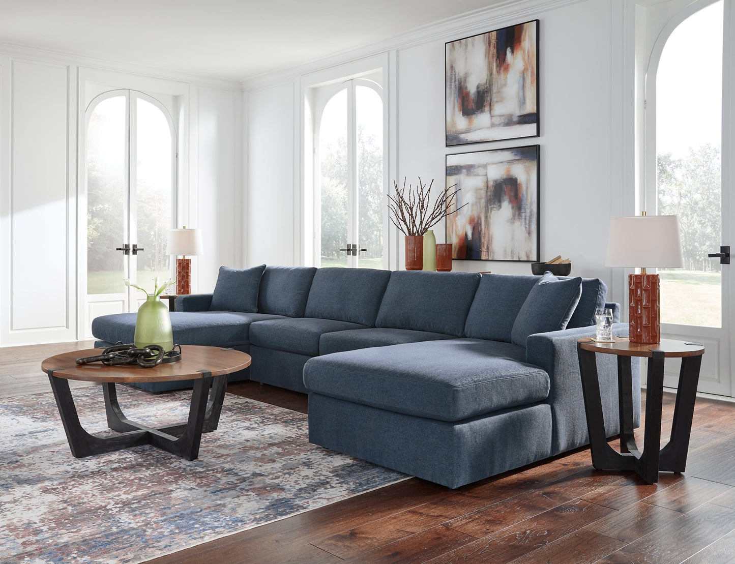 Seccional de chaise longue doble de 4 piezas Modmax