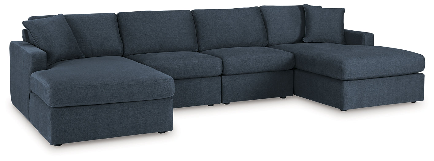 Seccional de chaise longue doble de 4 piezas Modmax
