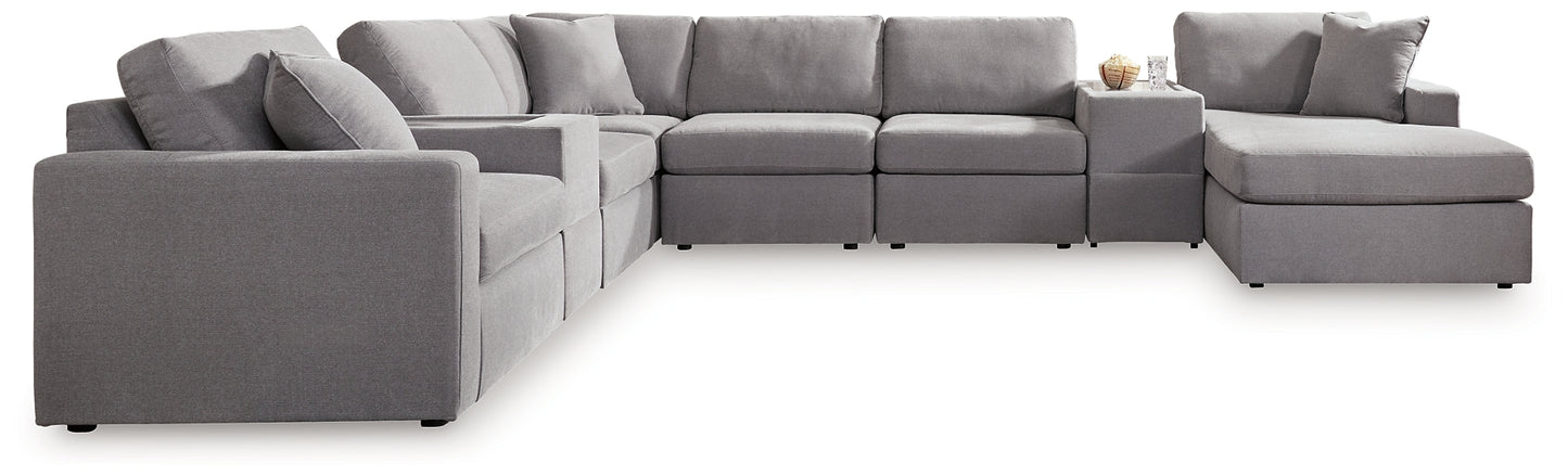 Seccional Modmax de 8 piezas con chaise longue y consolas de almacenamiento