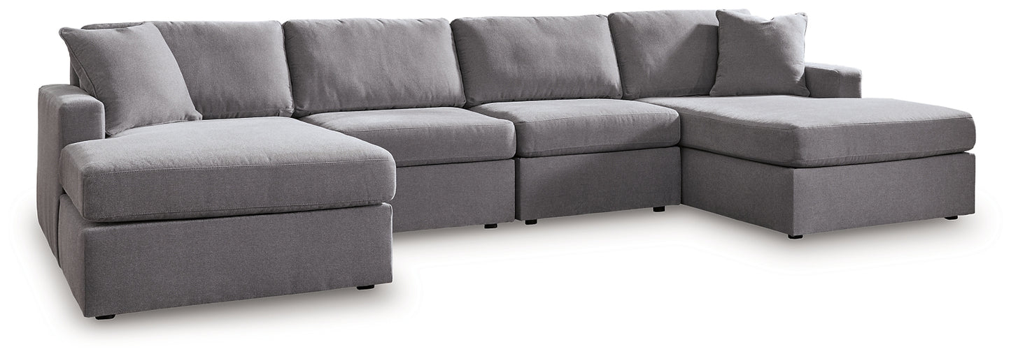 Seccional de chaise longue doble de 4 piezas Modmax
