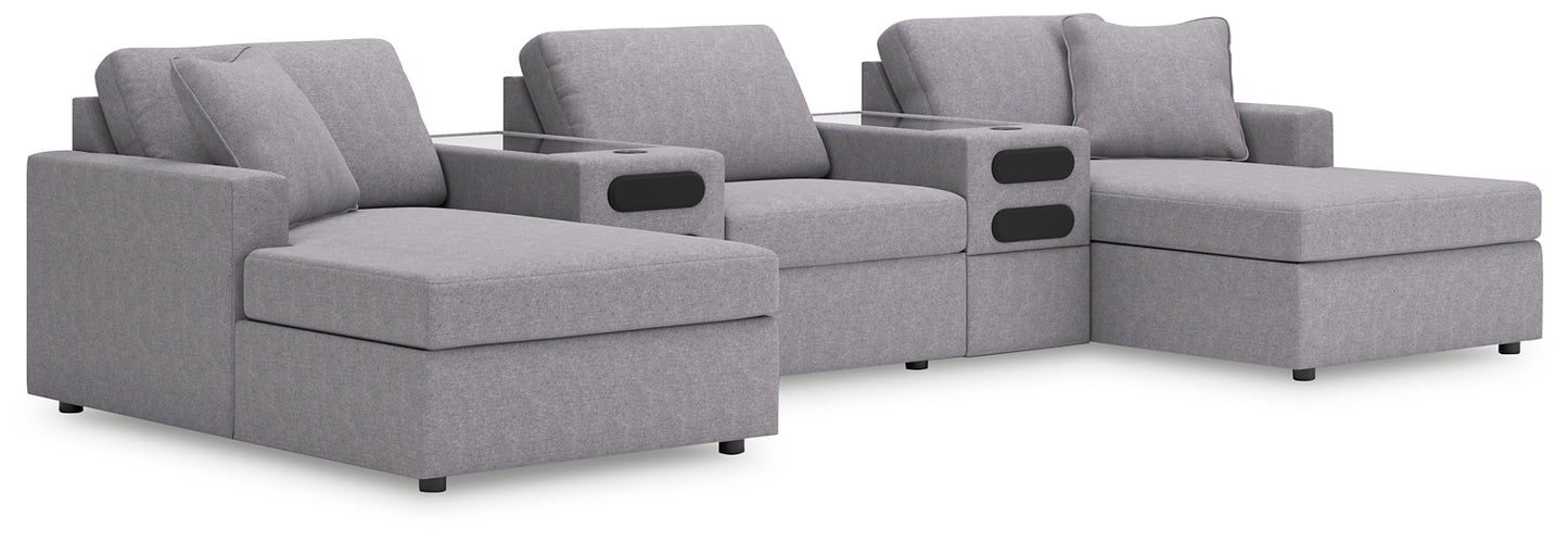Chaise doble Modmax de 5 piezas con consolas de audio