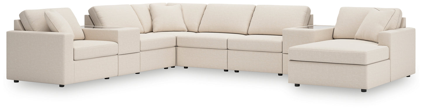 Seccional Modmax de 8 piezas con chaise longue y consolas de almacenamiento
