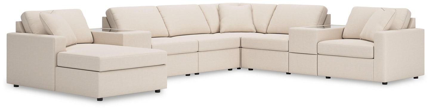 Seccional Modmax de 8 piezas con chaise longue y consolas de almacenamiento