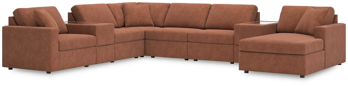 Seccional Modmax de 8 piezas con chaise longue y consolas de almacenamiento
