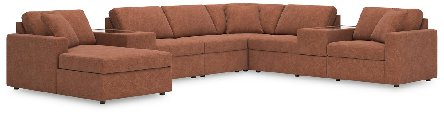 Seccional Modmax de 8 piezas con chaise longue y consolas de almacenamiento