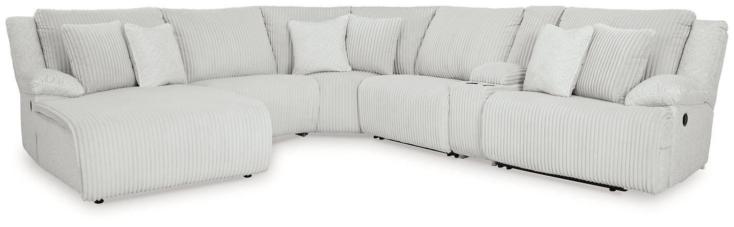 Seccional reclinable de 6 piezas de primer nivel con chaise longue