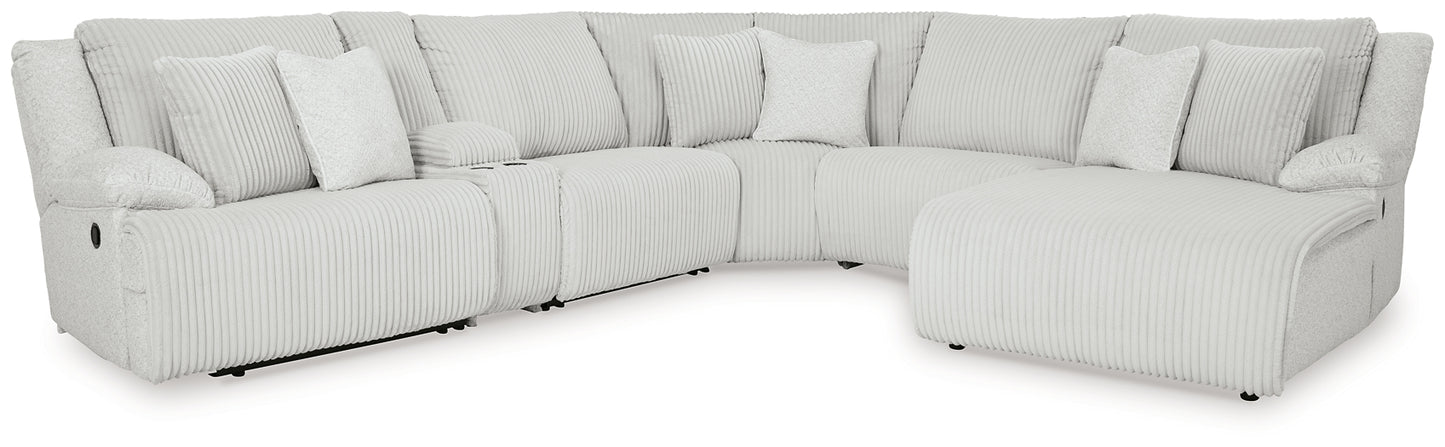 Seccional reclinable de 6 piezas de primer nivel con chaise longue