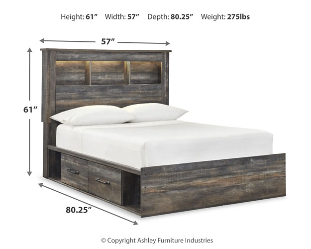 Cama-librería Drystan con 4 cajones de almacenamiento