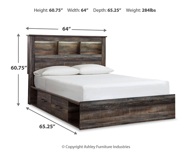 Cama-librería Drystan con 4 cajones de almacenamiento