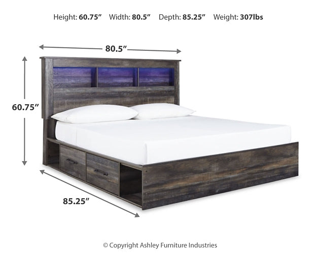 Cama-librería Drystan con 4 cajones de almacenamiento