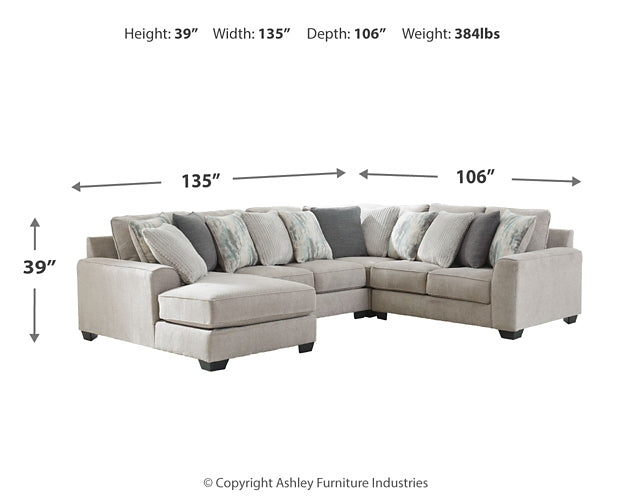Seccional Ardsley de 4 piezas con chaise longue