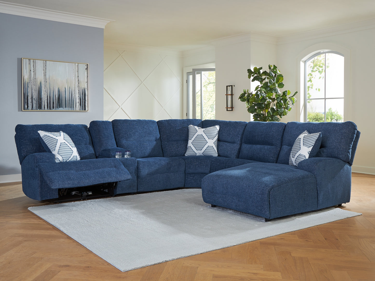 Seccional reclinable eléctrico de 6 piezas con chaise longue Acklen Place