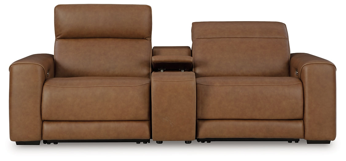 Sofá de dos piezas reclinable eléctrico Magic Man con consola