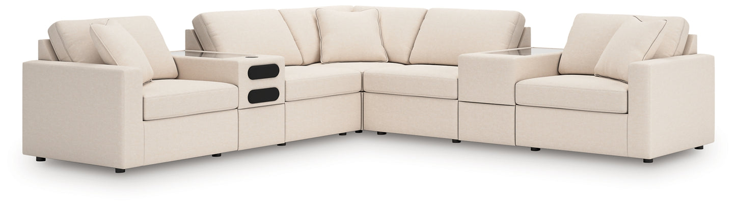 Seccional equilibrado Modmax de 7 piezas con consolas de audio y almacenamiento