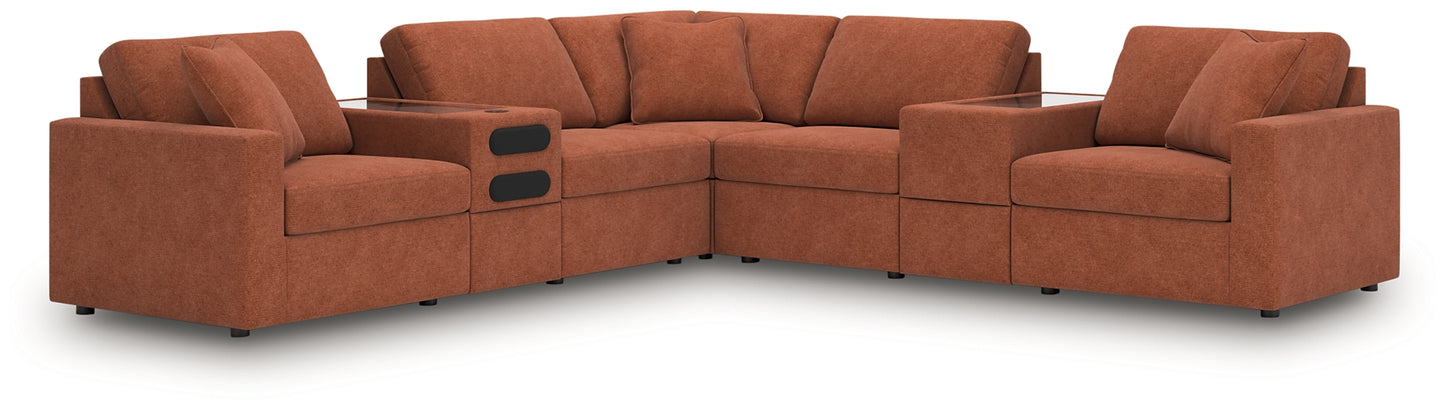 Seccional equilibrado Modmax de 7 piezas con consolas de audio y almacenamiento