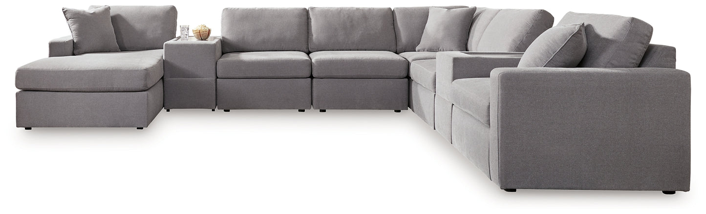 Seccional Modmax de 8 piezas con chaise longue y consolas de almacenamiento