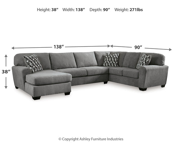 Seccional de 3 piezas con chaise longue Birkdale Court