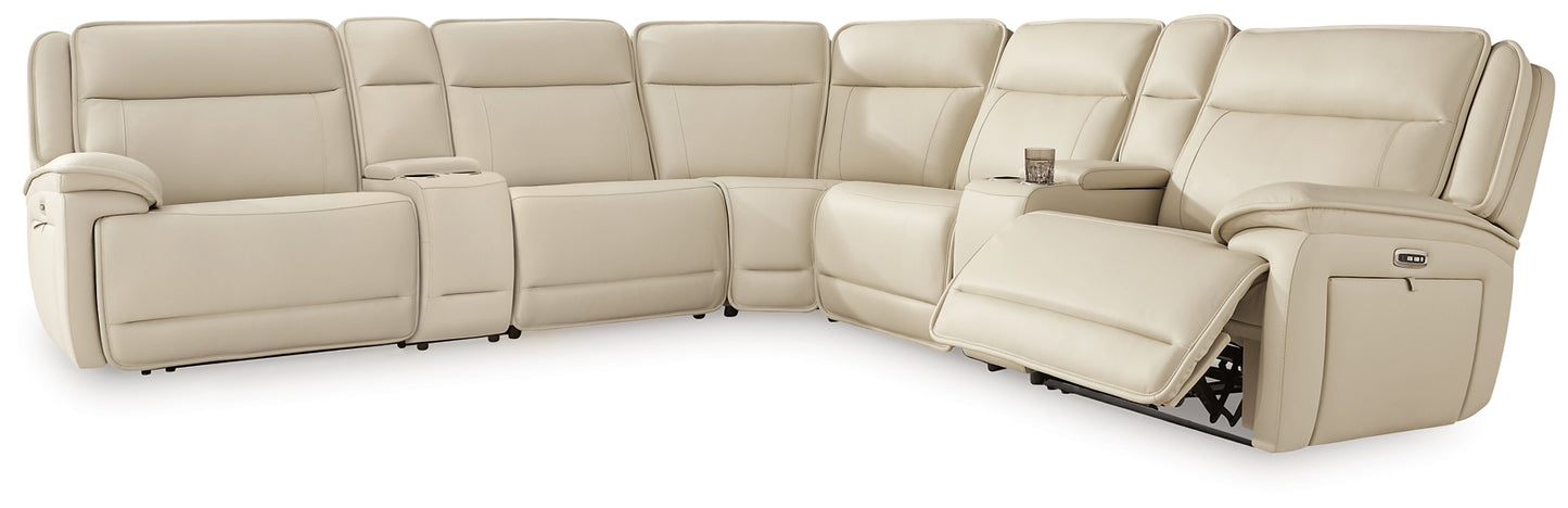 Sofá reclinable seccional de 7 piezas con 2 consolas Double Deal