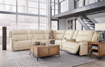 Sofá reclinable seccional de 7 piezas con 2 consolas Double Deal