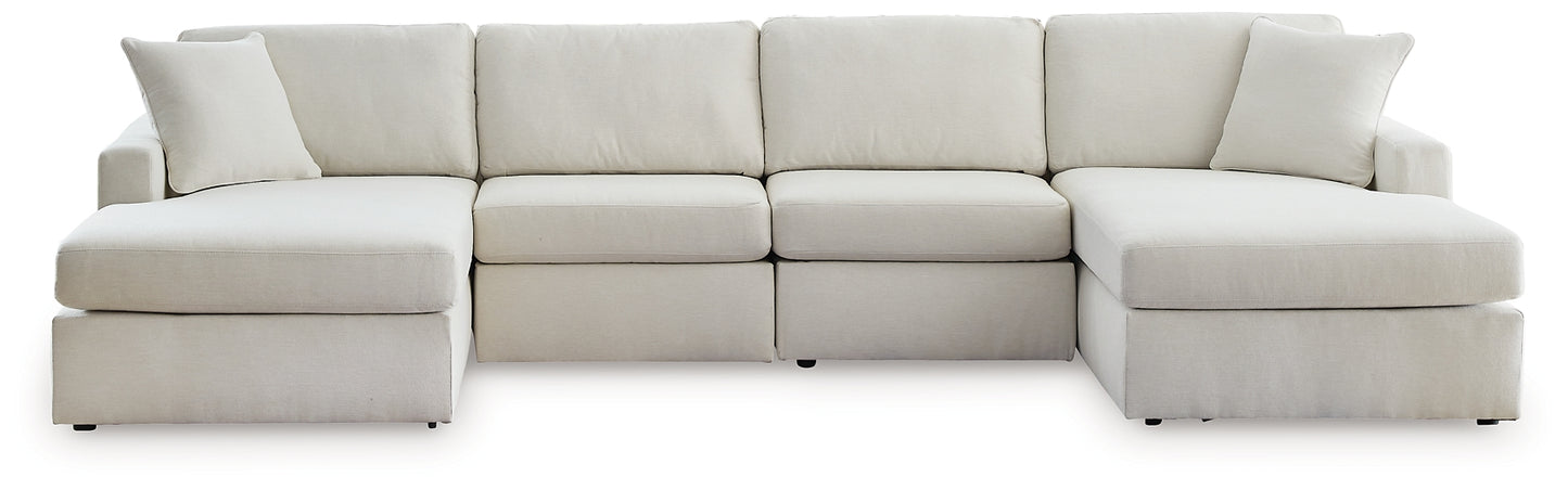 Seccional de chaise longue doble de 4 piezas Modmax