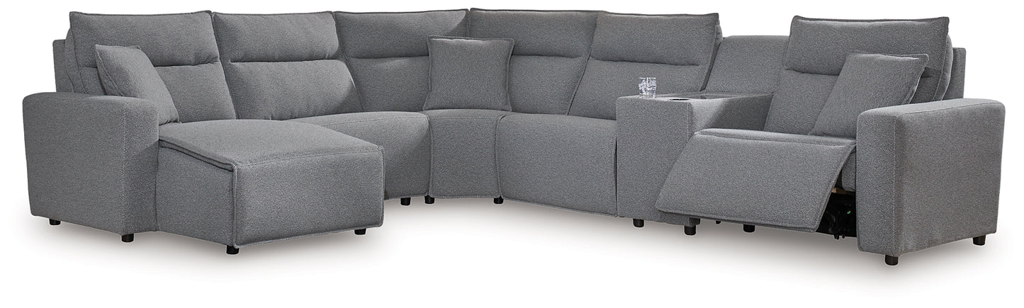 Seccional reclinable eléctrico ModMax II de 6 piezas con chaise longue