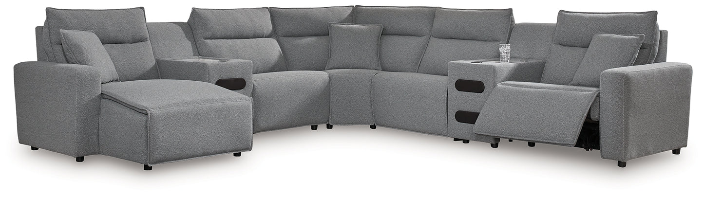 Seccional reclinable eléctrico ModMax II de 7 piezas con chaise longue