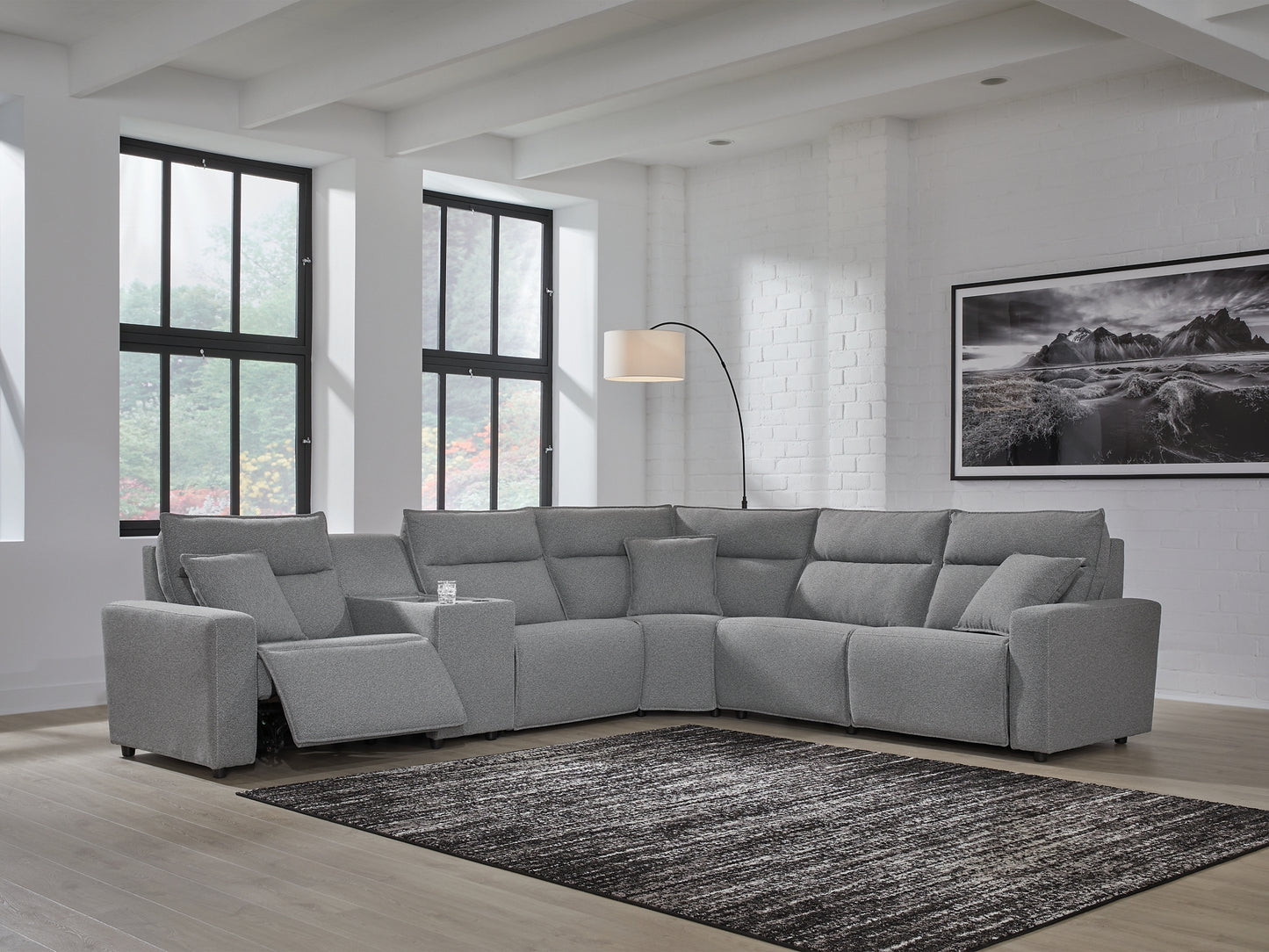 Seccional reclinable ModMax II de 6 piezas con consola