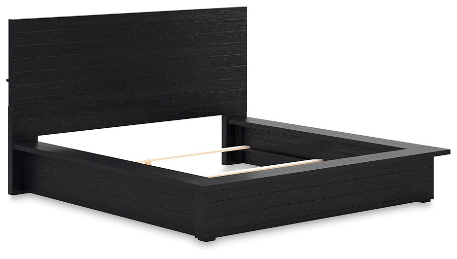 Cama California King con paneles, tocador y cómoda con espejo de Londer