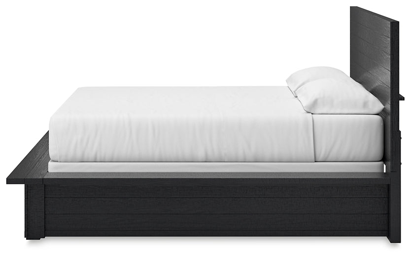 Cama California King con paneles, tocador y cómoda con espejo de Londer