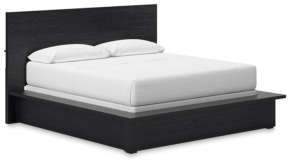 Cama California King con paneles, tocador con espejo y mesita de noche de Londer