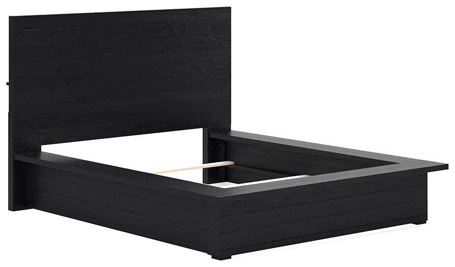 Cama Queen Londer con paneles, cómoda y arcón con espejo
