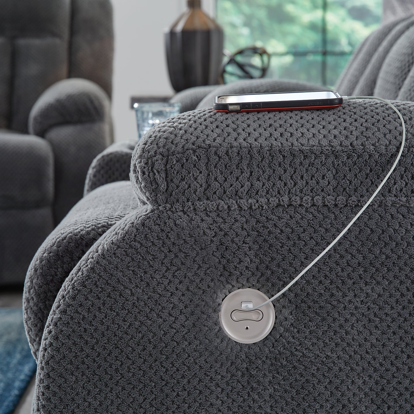 Observation DBL REC PWR Loveseat con consola