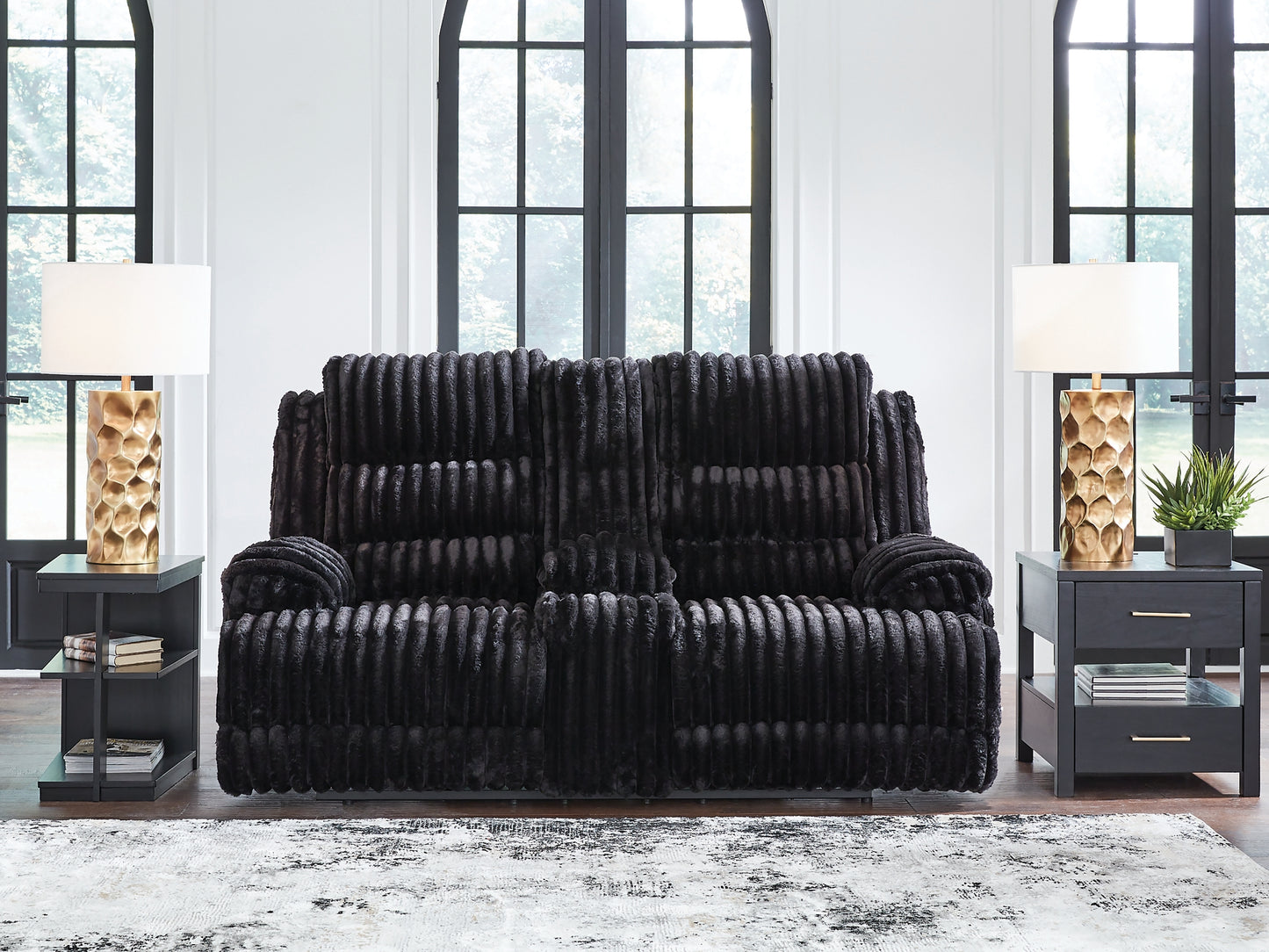Loveseat eléctrico doble REC de Rhines Falls con consola