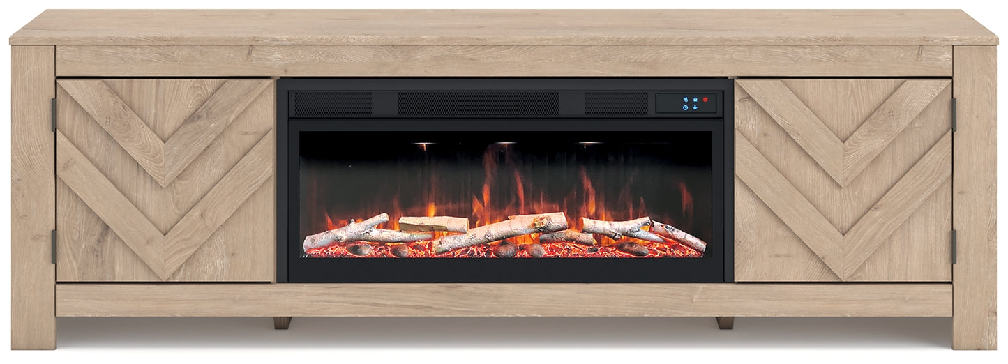 Mueble para TV Cayboni de 71" con chimenea eléctrica