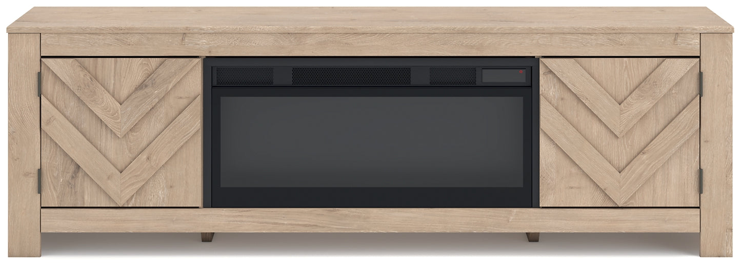 Mueble para TV Cayboni de 71" con chimenea eléctrica