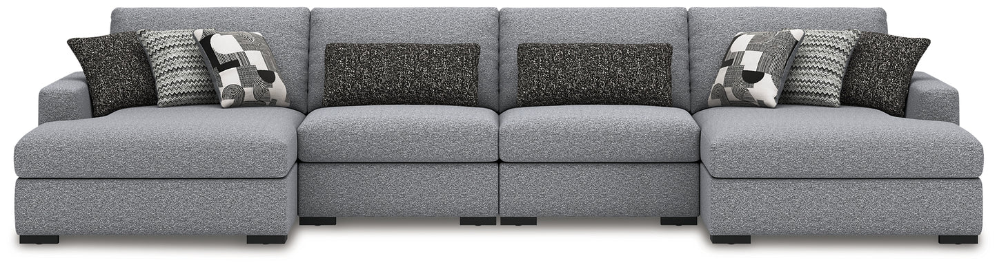 Seccional Bealton de 4 piezas con chaise longue doble