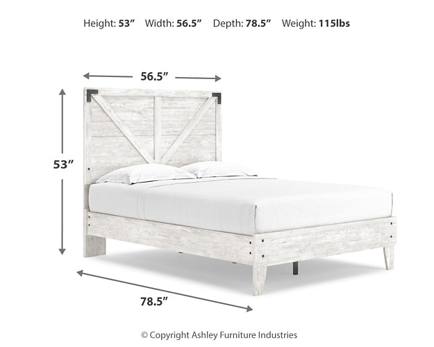 Ashley Express - Cama con plataforma y paneles Shawburn Crossbuck