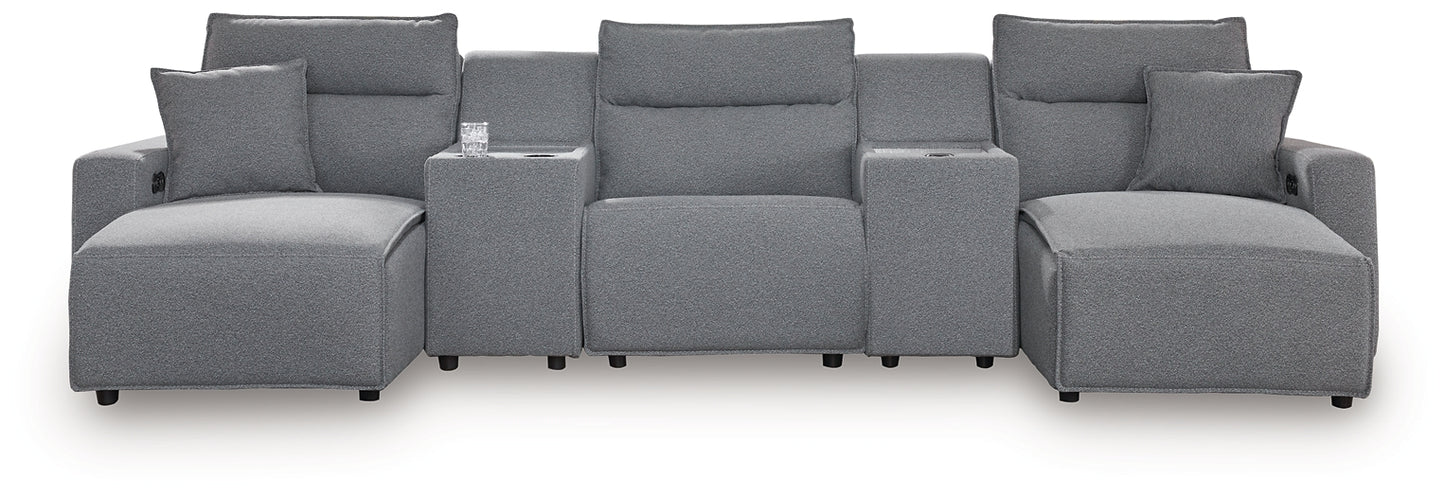 Seccional reclinable eléctrico ModMax II de 5 piezas con chaise longue