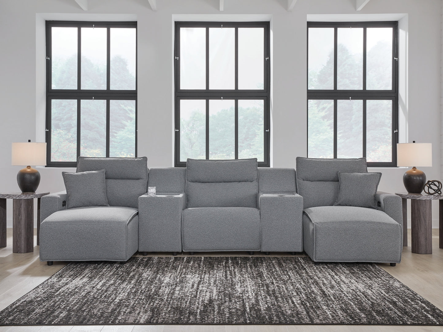 Seccional reclinable eléctrico ModMax II de 5 piezas con chaise longue