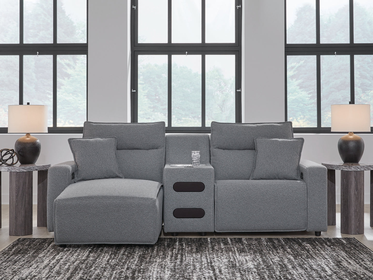 Seccional reclinable eléctrico de 3 piezas ModMax II con chaise longue
