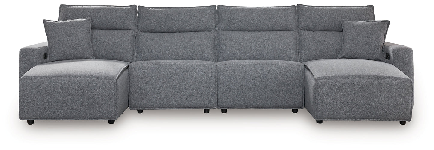 Seccional reclinable eléctrico ModMax II de 4 piezas con chaise longue
