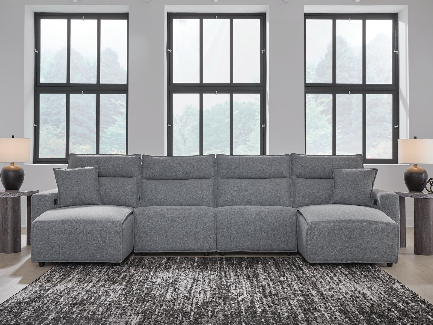 Seccional reclinable eléctrico ModMax II de 4 piezas con chaise longue
