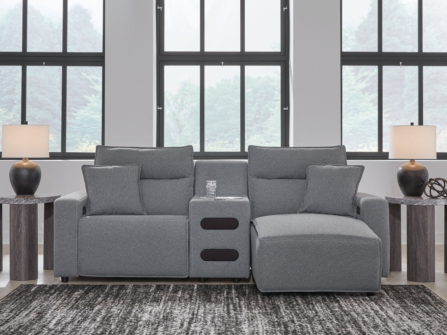 Seccional reclinable eléctrico de 3 piezas ModMax II con chaise longue