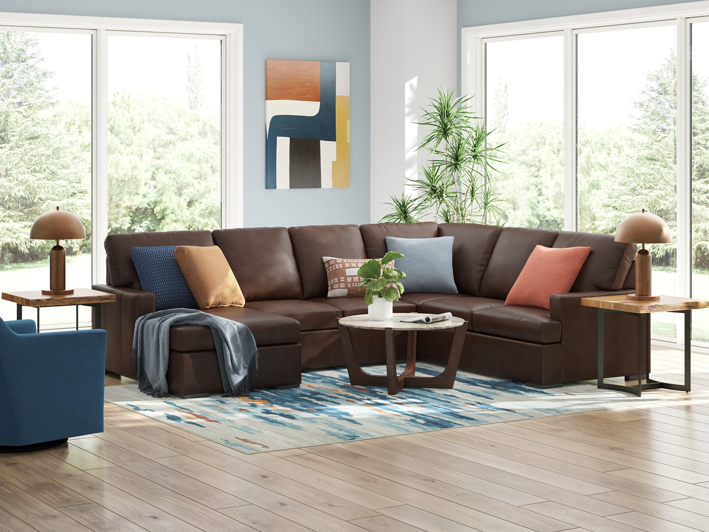 Seccional de 3 piezas McDowlan con chaise longue