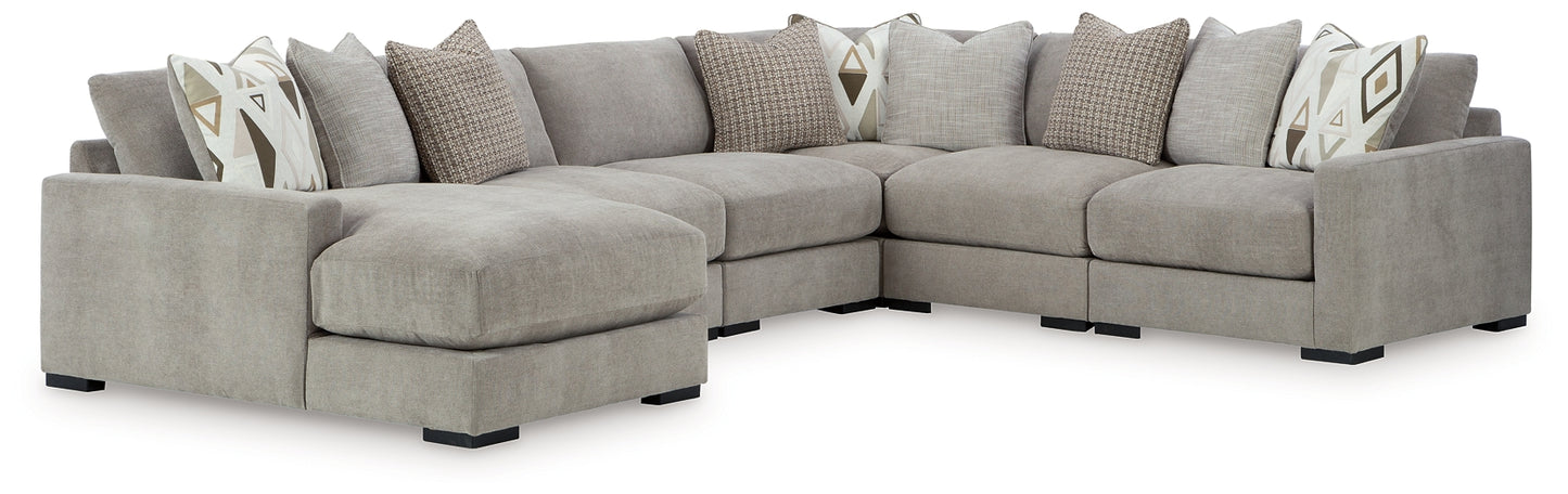 Seccional Aslan Court de 6 piezas con chaise longue
