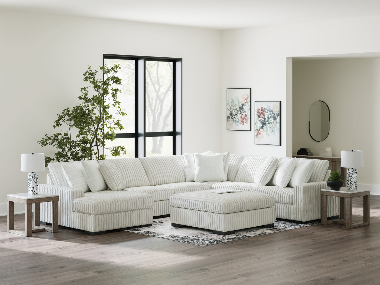 Estupendo sofá seccional de 5 piezas con chaise longue