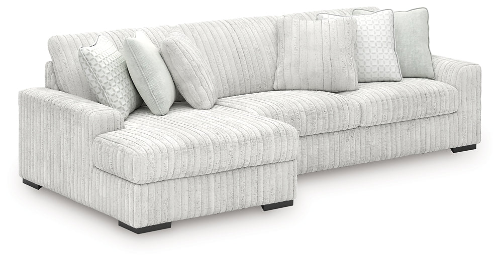 Estupendo sofá seccional de 2 piezas con chaise longue