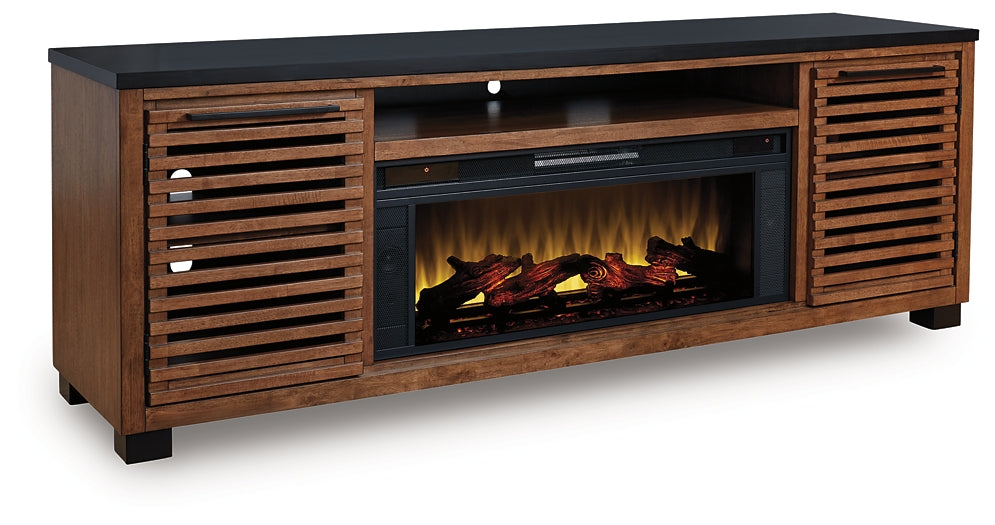 Mueble de TV Kallari de 84" con chimenea eléctrica