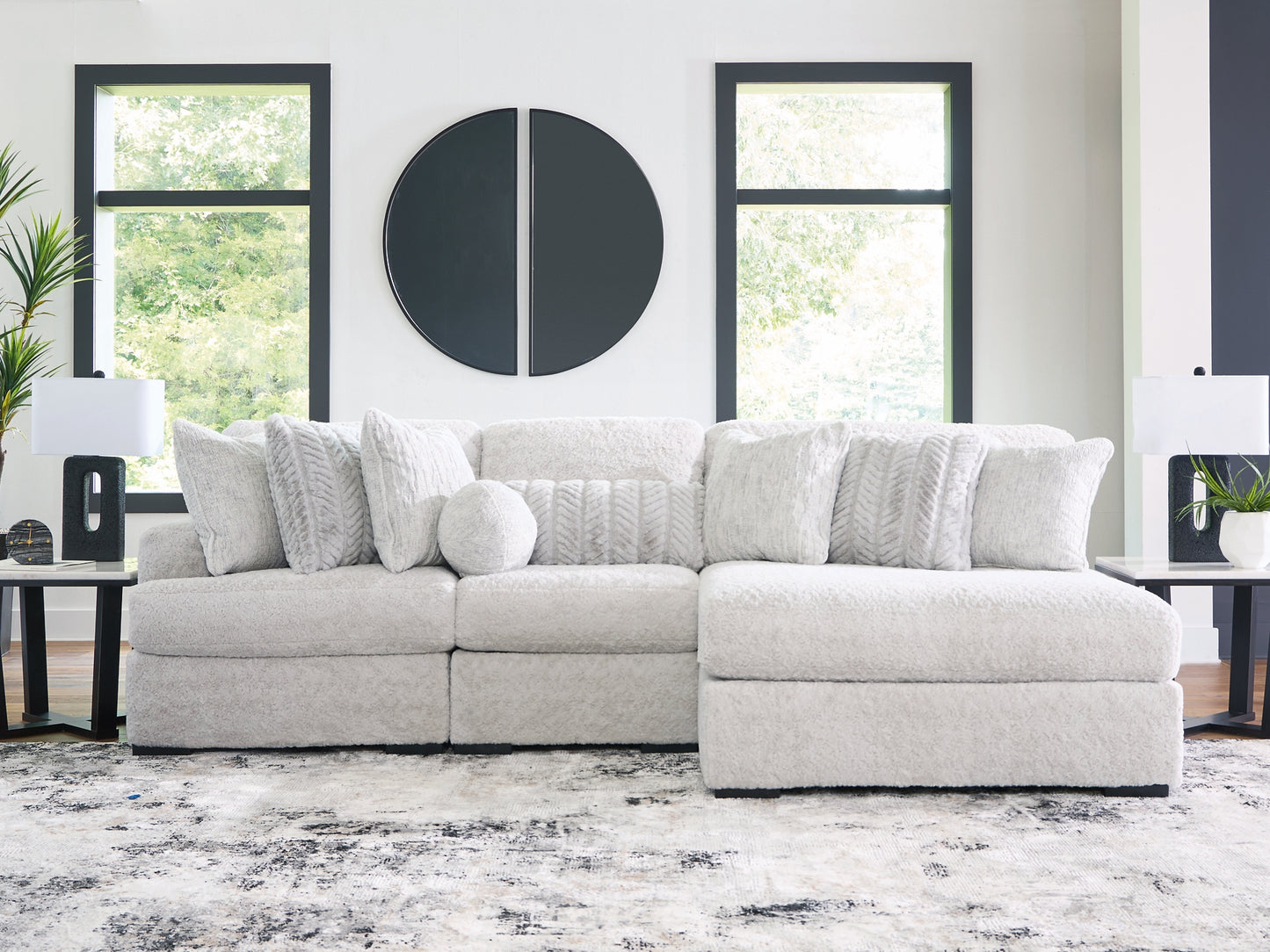 Seccional de 3 piezas Cuddle Plush con chaise longue